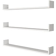 Cheapest furniture Halyor Set of 3 wall shelves 120 cm, white - Shelf
