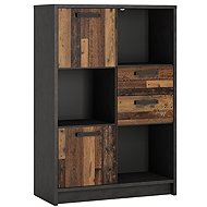 Cheapest furniture LIVANA low shelf 2D2S, matera dark / old style - Shelving Unit