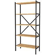 Cheapest furniture Mebru, metal, 158 cm, black/pine - Shelving Unit