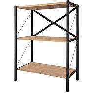Cheapest furniture Mebru, metal, 86 cm, black/sapphire oak - Shelving Unit
