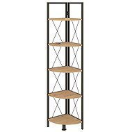 Cheapest furniture Sarul, metal, corner, black/sapphire oak - Shelving Unit