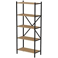 Cheapest furniture Rosul, metal, black/sapphire oak - Shelving Unit