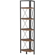 Cheapest furniture Sarul, metal, corner, black/walnut - Shelving Unit
