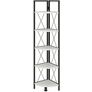 Cheapest furniture Sarul, corner, metal, black/white - Shelving Unit
