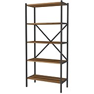 Cheapest furniture Rosul, metal, black/walnut - Shelving Unit