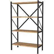 Cheapest furniture Halros, metal, black/pine - Shelving Unit