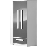 Cheapest furniture Blourt Corner wardrobe, white/grey gloss - Wardrobe