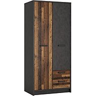 Cheapest furniture Livana Wardrobe 2D2S, matera dark/old style - Wardrobe