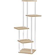 Cheapest furniture Metal flower stand Clemente, white/sonoma oak - Flower Stand
