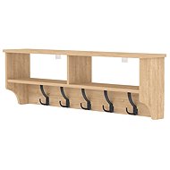 Cheapest furniture Wall hanger BRELI with shelf, sapphire oak - Coat Hanger