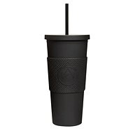 Neon Kactus ivópohár szívószállal, 625 ml, fekete - Pohár