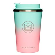 Neon Kactus Design thermo mug 380 ml turquoise/pink - Thermal Mug