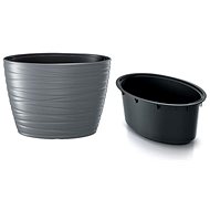Prosperplast MAZE Oval with Grey Stone Layer 58.5cm - Flower Pot