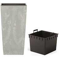 Prosperplast URBI SQUARE CONCRETE EFFECT with Grey Deposit 32.5cm - Flower Pot