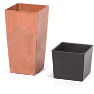 Prosperplast URBI SQUARE BETON EFFECT with Terracotta Insert 26.5cm - Flower Pot