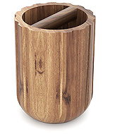 Nimco Acacia toothbrush jar with partition - wooden Akaya AK 57 - Toothbrush Holder Cup