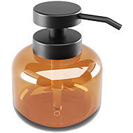 Nimco Bathroom Soap Dispenser, Glass – Matte Plastic Pump, Abu Brown ABH-31-88 - Soap Dispenser