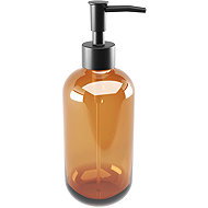 Nimco Bathroom Soap Dispenser, Glass – Matte Plastic Pump, Abu Brown ABH-31-X-88 - Soap Dispenser