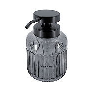 Nimco Bathroom Soap Dispenser, Glass – Matte Plastic Pump, Timo Black, TIC-31-90 - Soap Dispenser