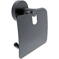Nimco Toilet paper holder with cover stainless steel - no drilling Unix black UNC-13055B-90 - Toilet Paper Holder
