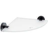 Nimco Bathroom and shower shelf corner - glass metal Unix black UNC-13091RB-90 - Bathroom Shelf