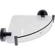 Nimco Corner bathroom and shower shelf with enclosure - no drilling Unix black UNC-X208-X-90 - Bathroom Shelf