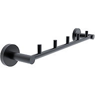 Nimco Holder with 5 stainless steel towel hooks - no drilling Unix black UNC-13054-5-90 - Towel Rack