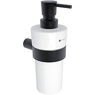 Nimco Wall-Mounted Bathroom Soap Dispenser with Brass Pump – Stainless Steel Bormo Black BRC-11031KN-T-90 - Soap Dispenser