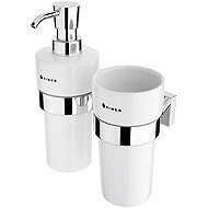 Nimco Soap dispenser and brush holder Keira chrome ceramic - pump plastic KE-2205831KN-26 - Soap Dispenser