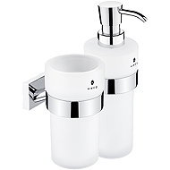 Nimco Soap dispenser and brush holder Keira chrome glass - pump plastic KE-2205831W-26 - Soap Dispenser