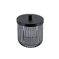Nimco Timo black tampon and stick jar with lid - glass cup TIC-51-90 - Toothbrush Holder