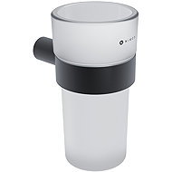 Nimco Toothbrush Holder with Stainless Steel Cup – Bormo Black BRC-11058W-90 - Toothbrush Holder