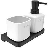 NIMCO Maya black soap dispenser with MAC toothbrush cup 2905831K-T-90 - Soap Dispenser