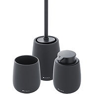 Nimco Bathroom set Tabo black ceramic - dispenser, toothbrush cup, toilet brush TA SET-90 - Bathroom Accessory Set