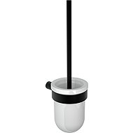 Nimco Wall mounted toilet brush with low ceramic bowl  - Bormo black BRC-11094KU-90 - Toilet Brush
