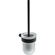 Nimco Wall Mounted Toilet Brush with Low Glass Bowl  - Bormo black BRC-11094WN-90 - Toilet Brush
