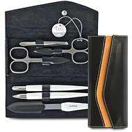 Solingen 6-piece set silver (black leather) - Manicure Set