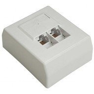Solarix, CAT5E, UTP, 2x RJ45, na omítku, bílá - Socket