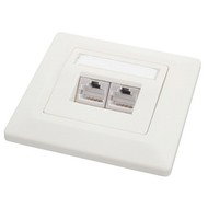 Solarix, CAT5E, UTP, 2x RJ45, pod omítku, bílá - Socket