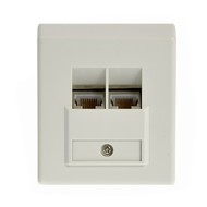 Solarix, CAT5E, STP, 2x RJ45, na omítku, bílá - Socket