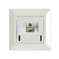 Solarix, CAT5E, STP, 1x RJ45, pod omítku, bílá - Socket
