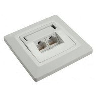 Solarix, CAT5E, STP, 2x RJ45, pod omítku, bílá - Socket