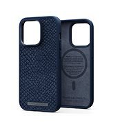 Njord iPhone 14 Pro Salmon Leather Magsafe Case Blue - Telefon tok
