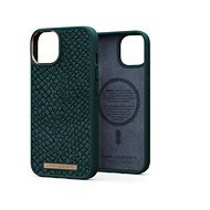 Njord iPhone 14 Salmon Leather Magsafe Case Green - Handyhülle