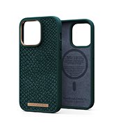 Njord iPhone 14 Pro Salmon Leather Magsafe Case Green - Phone Cover