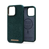 Njord iPhone 14 Pro Max Salmon Leather Magsafe Case Green - Phone Cover