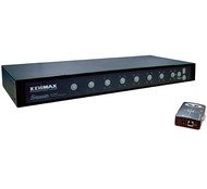 Edimax EK-082C, 8 portů do 19" racku KVM dataswitch, 1x lokální + 1x vzdálená (RJ45) konzole, OSD me - -