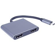 PremiumCord MST adapter USB-C - 2x HDMI, USB3.0, PD, 4K és FULL HD 1080p felbontás - Átalakító