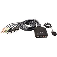 ATEN Mini KVM (USB, DP, Audio) 2:1, USB +2x USB - Toggle Switch