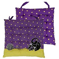 Quilted seat cushion with cat purple - Chair Cushion